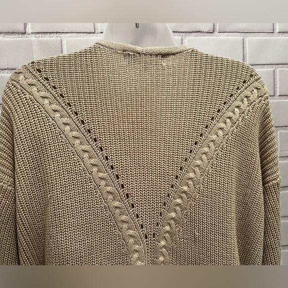 PINK ROSE women open front beige long cardigan/size XL - Picture 9 of 9